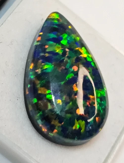 Cabujón de ópalo negro etíope corte pera 10+ quilates piedras preciosas sueltas uso para hacer anillos Foto 2 de 4