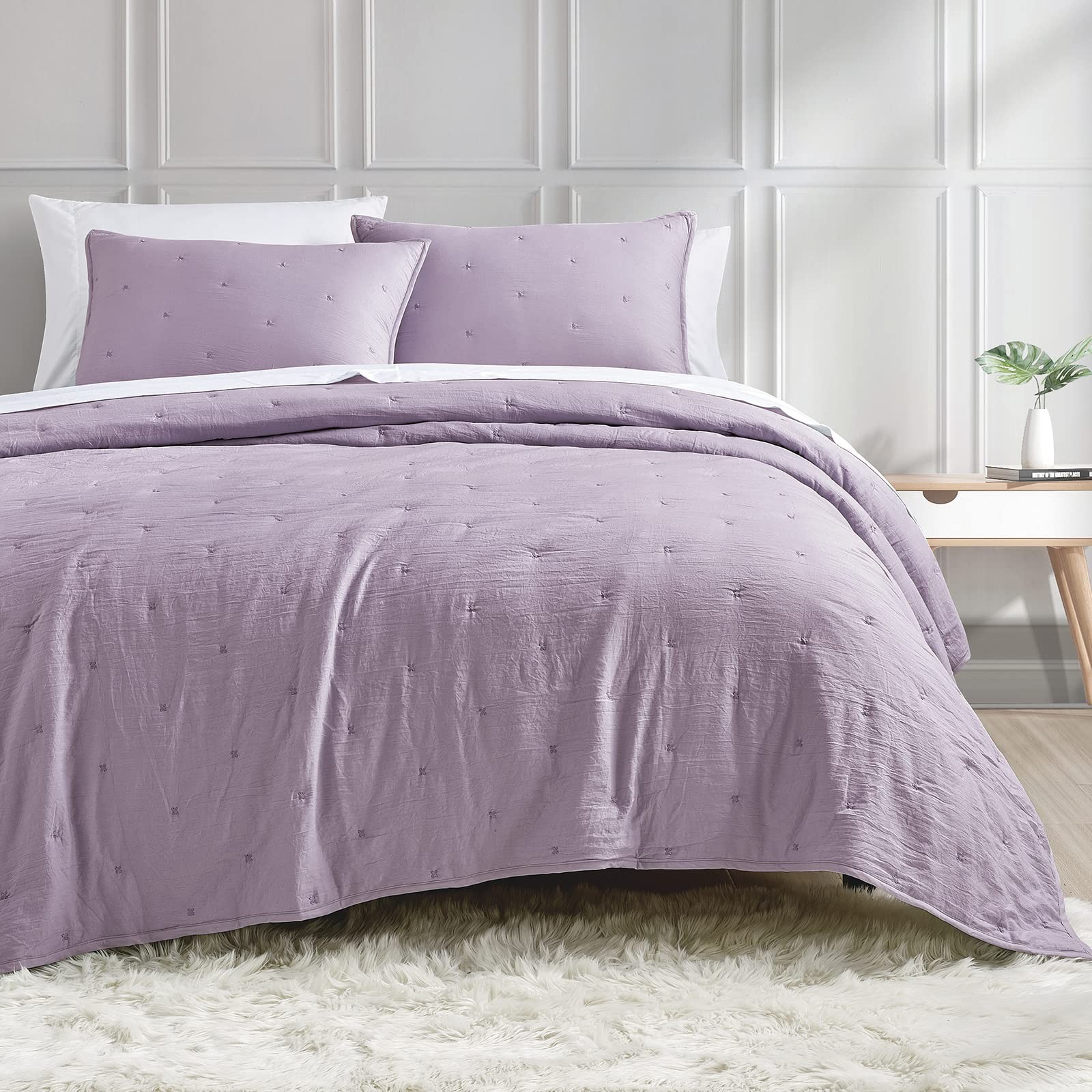 Quilt Set 3-piece Oversized Queen Quilt Set Pre-washed Mic..