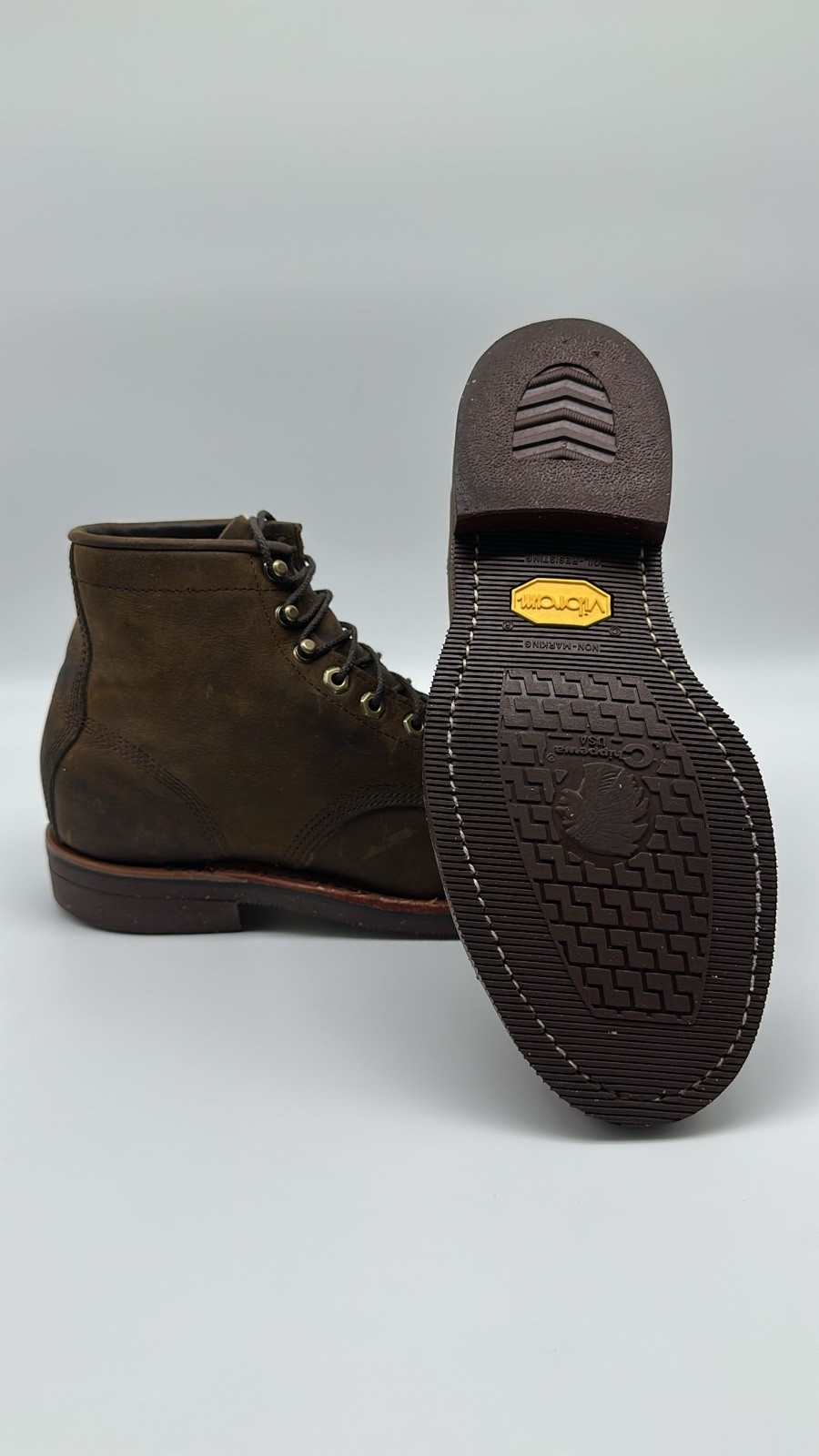 Chippewa LLBean Katahdin Iron Works Engineer cap boot Leather Mens 7.5 D USA VTG image 9
