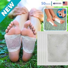 50 Pack Detox Foot Patches Pads Body Toxins Feet Deep Cleansing Natural Herbal