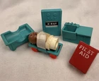 Vintage 80s Fisher Price Little People Hospital Playset 6 Pc Set X-ray Gurney