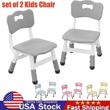 2 Pack Height Adjustable Kids Chair Set 3 Levels for Boys & Girls Ages 2-8