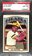 1972 Topps #575 AL OLIVER PSA 8 NM-MT 15394681 