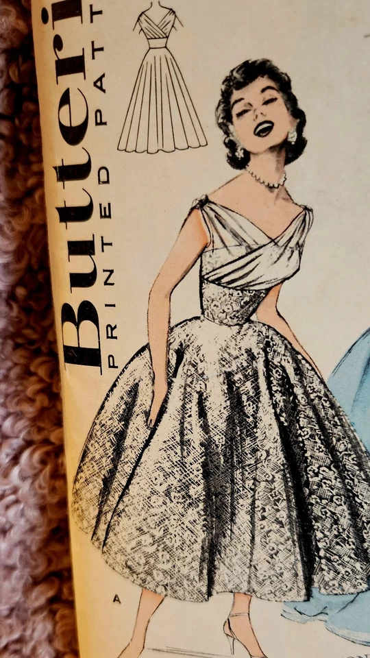 Vestido Bailarina y Noche Años 50 De Colección Patrón BUTTERICK 6810 Talla 12 Sin Cortar Foto 2 de 4