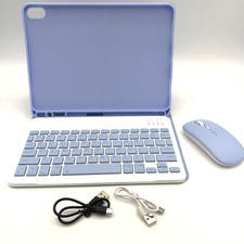 iPad Air 11 Keyboard Case w/ Backlit Keyboard Mouse Pencil Holder Purple