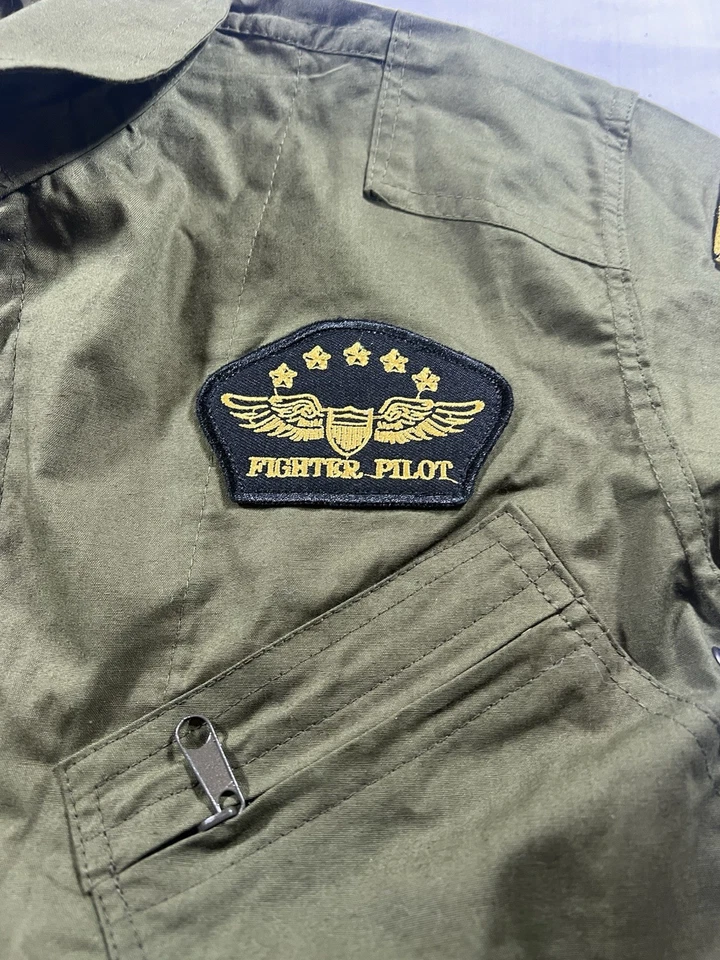 Traje de vuelo grande Rothco Olive Drab para niños aviador de EE. UU. parche de piloto de combate furtivo Foto 4 de 4