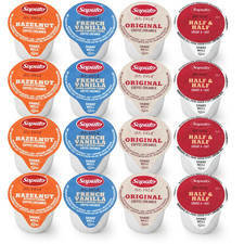 Coffee Creamer Singles Variety Pack- 48 Count - 4 Flavors Half Half, Hazelnut,