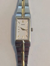 Seiko Vintage Wrist watch Women’s -Ladies 2 Tone Rectangular Face Model 44Y2-B-F
