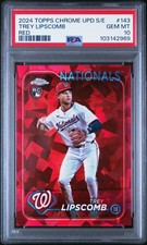 2024 TOPPS CHROME SAPPHIRE UPDATE SER RED #143 TREY LIPSCOMB 4/5 PSA 10