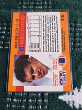 1990 Pro Set Mark Robinson/ Blank Error Card Back Only
