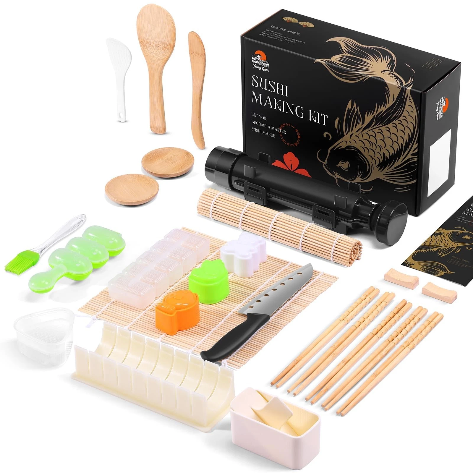 Premium Sushi Making Kit 27 in 1 - Complete Set for Beginners & Pros, Includes R