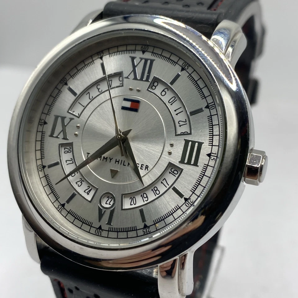 Tommy Hilfiger Men's Watch 42mm Black Leather Strap Watch Works . Great Gift - Image 4 of 4