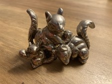 Pewter Squirrel Figurines 3 Piece Set - Home Decor Collectible - Fast Dispatch