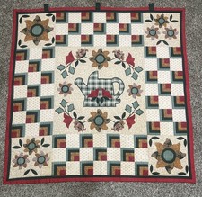 Beautiful Handmade Wall Hanging Quilt 35x35 Garden Can Flowers Square