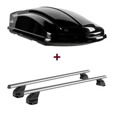 Dachbox LEVUP Space 630 Duo + Dachträger Menabo für Audi A4 Limousine Typ 8D/B5