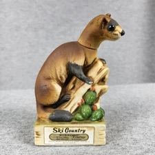 Ski Country Black Footed Ferret Decanter Liquor Bottle Jug Empty 4 Inch