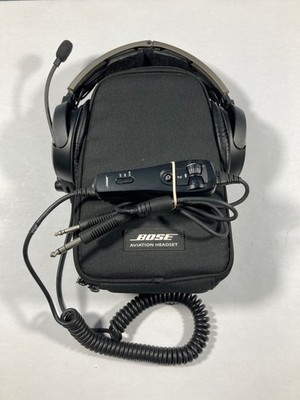 Bose A20 Aviation Headset Dual GA Coiled Cable Plug with Soft Case