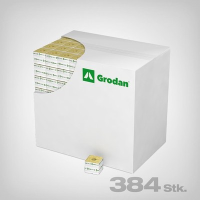 Grodan Delta Kulturblöcke Steinwolle 7,5x7,5x6,5 384x Ø25mm - Profi Hydroponik