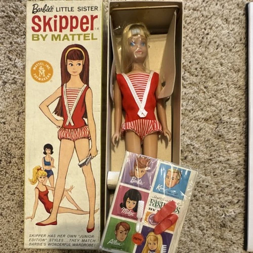 Mattel Barbie Skipper Fashion Doll Blonde 1964 0950 Original Box Accessories