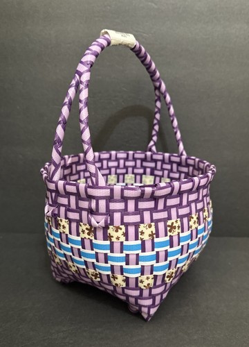 Hand-Woven Easter Basket w/Handle — Very Colorful, 12” Tall x 8.5” Long — NEW !! - Picture 6 of 20