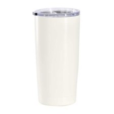 Gibson Home Marina 18oz Stainless Steel Thermal Tumbler w Acrylic Lid in Cream
