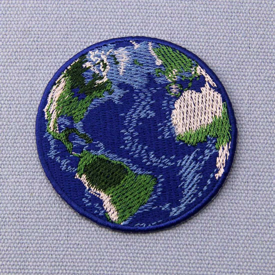 Clothing Patches Iron On Sew On Patches transfers Badges appliques Blue earth - Image 3 of 4