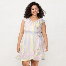 Plus Size Lauren Conrad Ruffle Faux-Wrap Dress - 4X (New W/Tags)(Retails $58.00)
