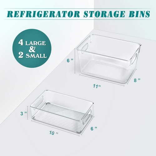 6PCS Kühlschrank Organizer Set Aufbewahrungsbox Schublade Vorratsbehälter Küche - Bild 6 von 7