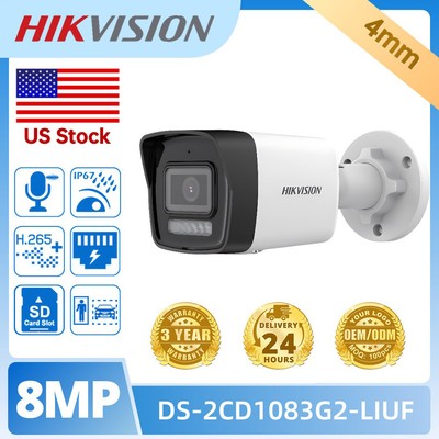 4K Smart Hybrid Light PoE IP Camera 4mm +Mic HIKVISION DS-2CD1083G2-LIUF Outdoor