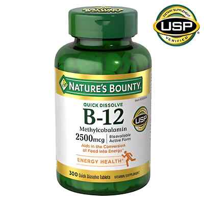 Nature's Bounty Vitamin B-12 2500 mcg 300ct Quick Dissolve Tablets