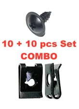 10set Rear Bumper U-Clip Spring Nut + Screw Fit HYUNDAI 1249305147B,1335705037B