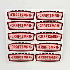 1 3/4" x 5/8" 1960's CRAFTSMAN TOOLS x 10 Vintage Style DECAL, Vinyl STICKER
