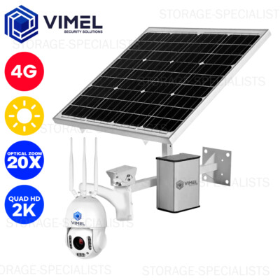 4G Construction Solar Powered Security Optical Zoom 20X PTZ QHD 2K Camera 
