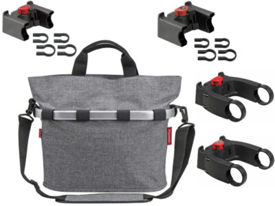 Rixen & Kaul Klickfix Bikebasket Oval S Lenkertasche Korb twist silver
