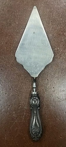 Vintage R Sterling Silver Fancy Trowel Pastry Server Utensil Art Nouveau Italy - Picture 2 of 6