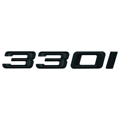 Matt Black 330i Car Flat Letter Number Rear Trunk Boot Lid Badge Emblem ...