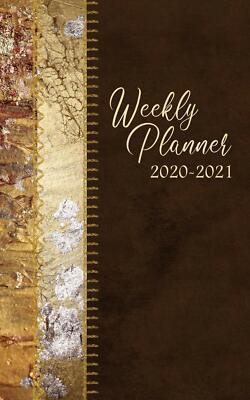Weekly Planner 2020 - 2021 5" x 8" brown & Gold Paperback 9781979387798 ...