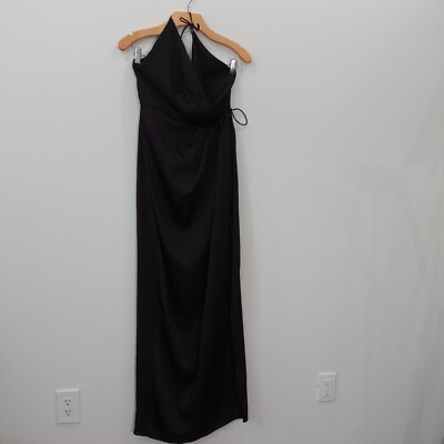 Old Money Romantic Cocktail Dress XS Black Halter Wrap LBD Evening Glam X by NBD