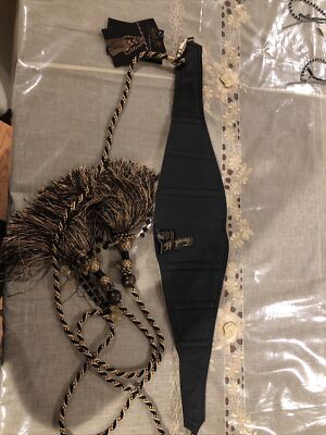 NWT Tassel Me belt Gold Golden Metallic Roman Design Braided Rope Tassel Belt  main image 2