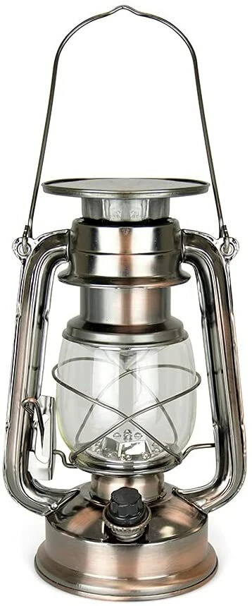 Solar Powered Hurricane Lamp Storm Lantern LED Light Copper Nova Scotia