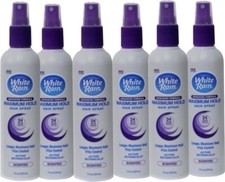 NEW 6 Pack White Rain Hair Spray Non-Aerosol Maximum Hold Scented 7 oz LOT