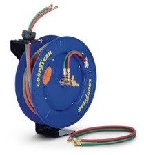 Goodyear Retractable Welding Hose Reel - 1/4" x 50' Twin Oxygen Acetylene Rub...