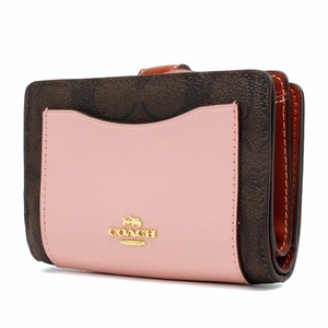 COACH 27147 Colorblock Leather Medium Corner Zip Wallet Brown Blush Pink NWT 191202583962 | eBay