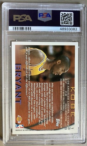 KOBE BRYANT TOPPS ROOKIE NM-MINT PSA 8!! 🔥🏀📈 - Picture 2 of 2