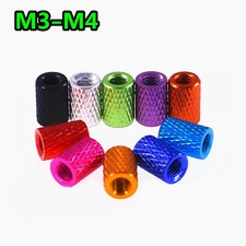M3 M4 Knurled Thumb Nuts Through Hole Aluminum Alloy Hand Grip Knobs Round Nuts