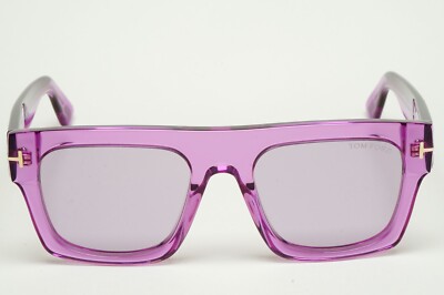 Tom Ford FAUSTO Women Sunglasses Transparent Violet Square FT0711/S 81Y Tom Ford Sunglasses Fausto Violet Transparent Square FT0711  main image 4