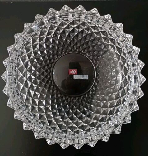 Heavy Cut Glass Tray for Home and Office 19.5cm Diameter - Picture 2 of 8