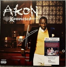 AKON SIGNED KONVICTED VINYL LP RECORD AUTOGRAPHED - JSA COA!