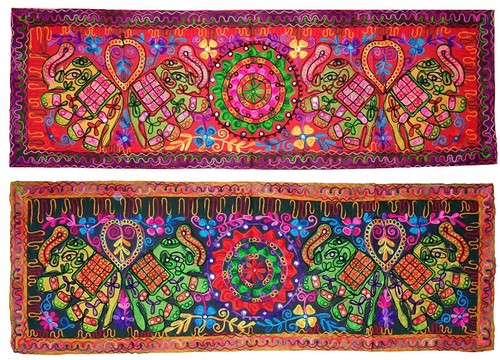 Antique Indian Hand Embroidery Tapestry Patchwork Décor Wall Hanging