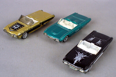LOT OF 3 HOT WHEELS 63' T BIRD THUNDERBIRD 1998 IST ED 1999 SHOW BIZ 2000 BLACK